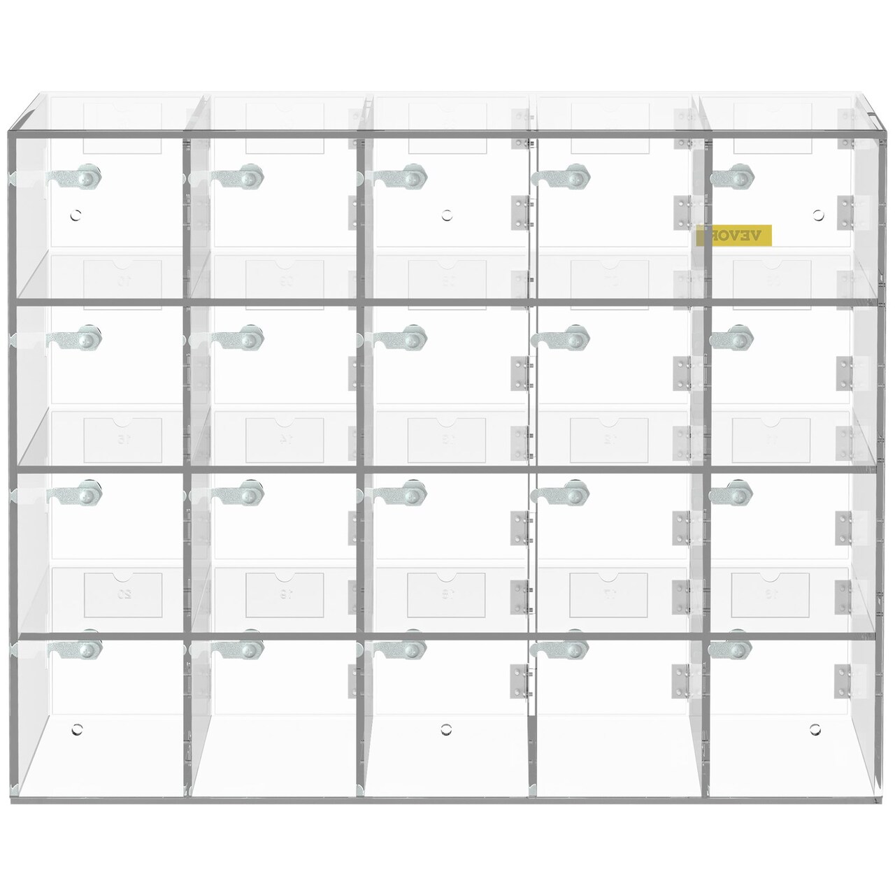 Cell Phone Locker 20 Compartments, Acrylic Wall Cabinet with Locks